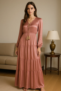 YXD068 vente chaude gland Design Style ethnique lâche Satin longue robe modeste personnalisable haut de gamme Eid prix usine <span class=keywords><strong>en</strong></span> gros - Product Image 6