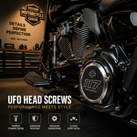 Vis de carénage de moto SOMOTO Taiwan en acier inoxydable SUS304, boulons autotaraudeurs M4 à tête UFO, fixations en titane brûlé PVD