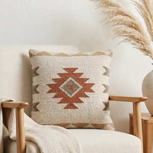 Funda de cojín Kilim de inspiración marroquí de 45 x 45 cm con motivo de diamantes para sofá y sillón decorativo - Product Image 6