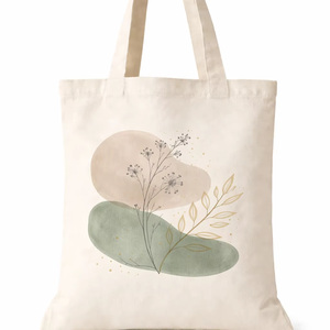 Eco Friendly Cotton <b>Canvas</b> Tote Bag With Two Colour <b>Abstract</b> <b>Print</b> Reusable Shopping Grocery Carry Bag - Product Image 1