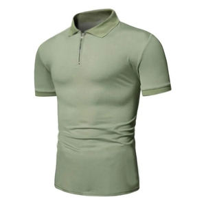 Custom Knit Solid Color Soft Basic Style Polo Button Knitting 100%Cotton T-Shirt Short Sleeve Men'S Sweater - Product Image 1