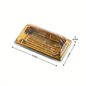 <strong>Disposable</strong> Food Sushi Plastic Plate Takeaway <strong>Tray</strong> Food <strong>Cake</strong> Fruit <strong>Tray</strong> Box Plastic Box Set With Lid - Product Image 2