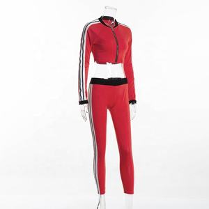 Plus Size <b>Women</b> Jogging Tracksuits Unisex Gym Workout <b>Women</b> Yoga Set 2 piece Custom Leggings and <b>Long</b> <b>Sleeve</b> Crop <b>Top</b> Shirt Sets - Product Image 2