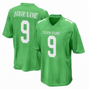 Maillot de football américain personnalisé sublimé, 220g polyester, manches courtes, coupe classique, grandes tailles, nom et numéro personnalisés - Product Image 1