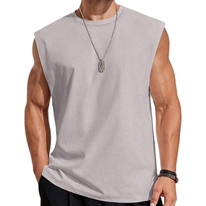 Men's Solid Color Sleeveless Tank <b>Top</b> O-Neck Casual Knitted Muscle Shirt <b>Navy</b> Blue Mens Oversized Sleeveless Shirt Premium Tank - Product Image 3