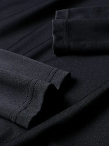 Men's <b>Long</b> Sleeve <b>T</b>-<b>Shirt</b> Regular Fit Solid Color O-Neck Casual Knitted 100% Cotton Regular Length <b>Black</b> Gray Brown Front - Product Image 3