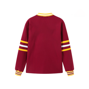 Custom Sorority & Fraternity Maroon V-Neck <b>Cardigan</b> Yellow <b>White</b> Trim Embroidered Greek Letter Fleece Men's Wear Quick Dry 2026 - Product Image 2