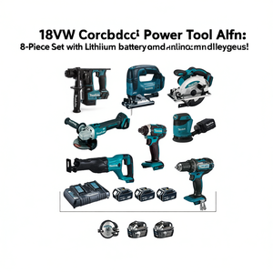 Kit Combinado de Herramientas Eléctricas Inalámbricas de 18V, Juego de 8 Piezas con Baterías de Litio y Cargador - Product Image 2