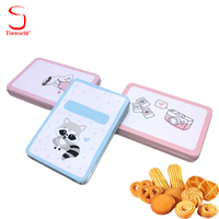Boîte en métal rectangulaire de qualité alimentaire pour biscuits, menthe, chocolat, emballage mignon, mini-boîte en métal de dessin animé