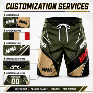 Custom Grappling Fight Shorts Lightweight <b>Stretch</b> Quick Dry No Gi MMA Training Shorts with Personalized Team Logo - Product Image 3