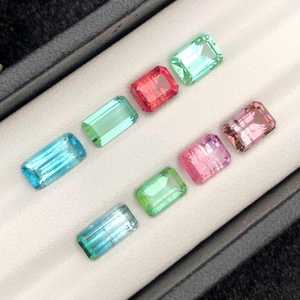 Tourmaline rose naturelle, taille octogonale, pierre précieuse brute d'Inde, qualité excellente et rare, idéale pour la création de bijoux - Product Image 1