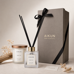 ชุดของขวัญน้ำหอมปรับอากาศ AIKUN แก้วฝ้าหรูหรา พร้อมฝาสีทอง สำหรับโรงแรม ขายส่ง - Product Image 3