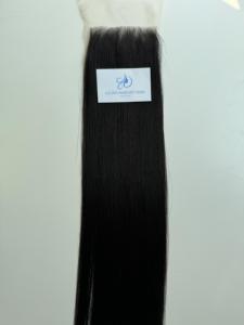 Venta al por mayor de cabello humano virgen natural con cierre de encaje recto extensión de cabello negro natural - Product Image 2