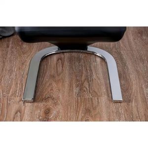 Base per sedia a forma di Z in stile contemporaneo, 2 pezzi, sedie da pranzo laterali in similpelle nera con finitura cromata, mobili per sala da pranzo - Product Image 6