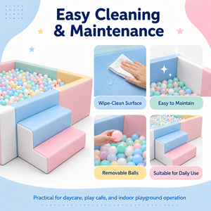 Équipement de jeu souple commercial personnalisé avec fosse à balles et marches en <span class=keywords><strong>mousse</strong></span> pour café ludique, aire de jeux intérieure pour enfants et garderie - Product Image 4