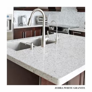 Dalles de granit blanc Zebra emblématiques, surface en pierre naturelle de qualité supérieure pour comptoirs de cuisine et applications architecturales - Product Image 4