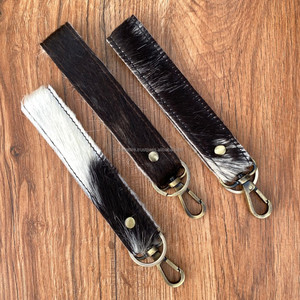 Western Cowhide Leather Keychain Wristlet-Personalized <b>Key</b> Fob-Cowgirl Car <b>Key</b> Wristlet Wrist-Strap Keychain Carabiner <b>Key</b> Clips - Product Image 5