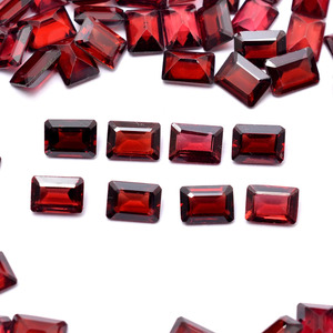 Garnet AAA+ de 7x5mm, Corte Baguette Facetado, Piedra Natural de Granate Rojo de Mozambique, Gema Semipreciosa Suelta, Lote de Piedras Talladas para Joyería - Product Image 2