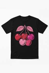 Camiseta sin Mangas para Mujer, Cuello Redondo, Color Negro, Estampado Gráfico Retro de Cerezas Rosas, Informal, Transpirable, 100% Algodón, para Verano - Product Image 2