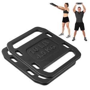 Placas de peso para mochila de 10 lb (par) de hierro fundido con asa lisa y acabado texturizado para senderismo - Product Image 1