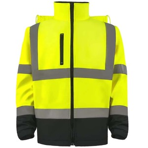 High Visibility Reflective Thickened Safety <b>Overalls</b> Custom Logo Winter Uniform ANSI Class 1 LED Flash <b>Waterproof</b> Polyester - Product Image 1