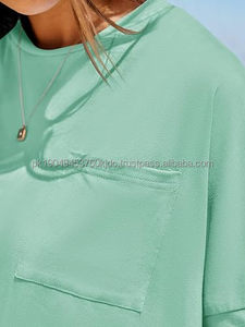 เสื้อครอปผ้าฝ้ายระบายอากาศสำหรับผู้หญิงเสื้อครอปแขนสั้นมีซิปพิมพ์ลายตัวอักษรออกแบบได้ตามต้องการ - Product Image 6