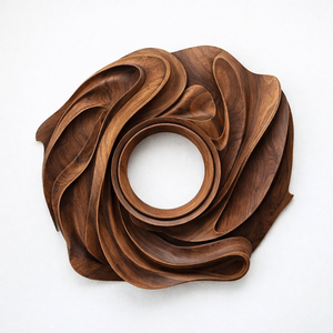 Decoración de Pared Abstracta Hecha a Mano de Estilo Art Deco Moderno de Luxali Home Decor, Tallado en Madera Natural Sólida, Ecológico, Duradero y Artístico - Product Image 4