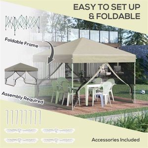 Tenda a baldacchino beige pop-up 3x3 metri - Product Image 5