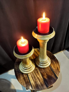 Portavelas de madera para velas de pilar, velas de té y velas de vaso, para sala de estar, dormitorio, mesa de esquina y mesa auxiliar - Product Image 3