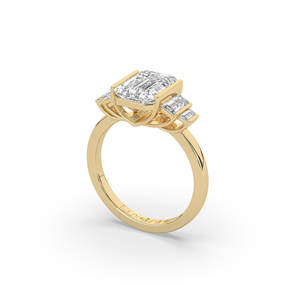 Anillo de Diamante Cultivado en Laboratorio con Corte Esmeralda de 3.35Ct, Oro de 14K/10K, Estilo Único, Corte Brillante, Anillo de Compromiso Ligero, Suministro Directo B2B - Product Image 4