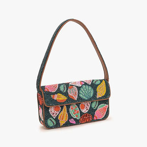 Bolso de mano indio estilo boho con flecos - Bolso bandolera de diseño boho con flecos - Bolso de mano de yute con cuentas - Product Image 1