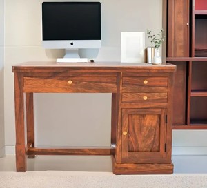 Solid Wood Home Office <b>Desk</b> with Storage Cabinet |Modern Wood <b>Study</b> Table | Jodhpur Export Handcrafted - Product Image 1