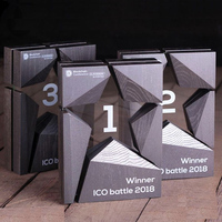 Trophée personnalisé en bois et verre, plaque de gagnant géométrique personnalisée avec logo pour événement d'entreprise, concours, service de conception