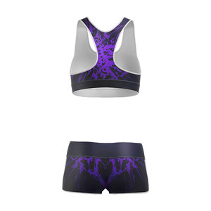 Conjunto de Yoga Personalizado para Mujer, Top Deportivo y Pantalones Cortos de Cintura Alta, Ropa Deportiva, Spandex y Poliéster Estampado, Conjunto de Yoga de 2 Piezas - Product Image 3
