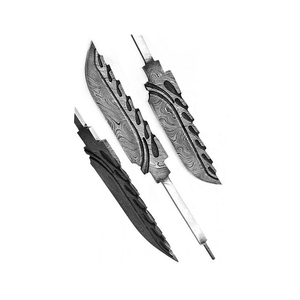 Lames de couteau de chasse d'extérieur en acier Damas forgé à la main, motif torsadé, OEM personnalisé de haute qualité - Product Image 3