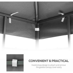 10x10 Ft Outdoor Patio Double Tiered Gazebo <b>Tent</b> Roof Top Cover Only Replacement Canopy for Existing <b>Frame</b> Pergola Not Included - Product Image 4