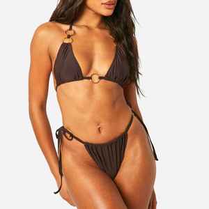 Top Quality Buckle Romantic Swimwear Cute Decorative Element Soft Pastel Color Palette Women Swimming Beach <b>Bikini</b> - Product Image 3