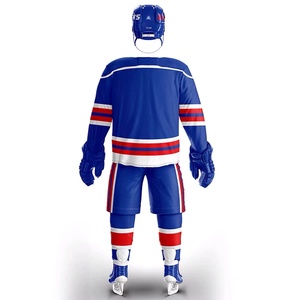Uniforme de hockey sur glace personnalisé de haute qualité en polyester imprimé avec le nom du joueur et logo frontal, anti-humidité pour hommes, utilisation en extérieur - Product Image 3