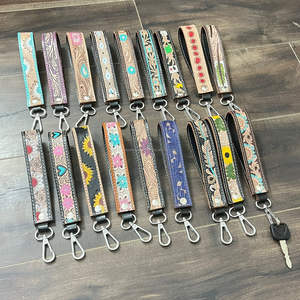 Nouveau porte-clés en cuir de vache personnalisé de style western, bracelet de poignet, cordon, clip à clés, porte-monnaie, porte-clés de voiture - Product Image 5