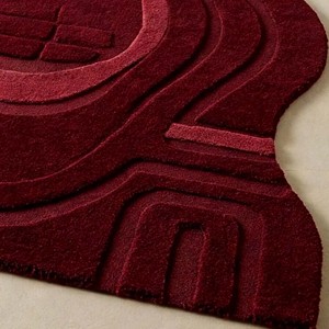 Luxury Red Abstract Area Rug Soft Designer Hand Tufted Carpet for Living Room Bedroom <b>Floor</b> Decor Non Slip Durable Modern Rug - Product Image 5