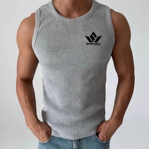 <b>Men's</b> <b>White</b> Solid Cotton Tank Top O-Neck Sleeveless Knitted Breathable Casual Regular Fit Muscle <b>Vest</b> - Product Image 6