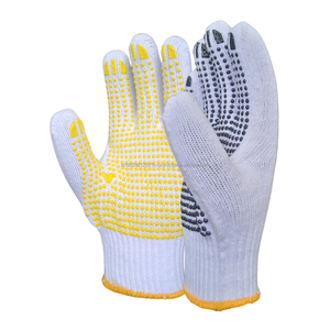 ถุงมือผ้าฝ้ายแบบใช้แล้วทิ้งสีขาวใส่สบายถุงมือพีวีซีมีจุดกันลื่นป้องกันไฟฟ้าสถิตย์สะดวกเพื่อความปลอดภัยทางการเกษตร - Product Image 2