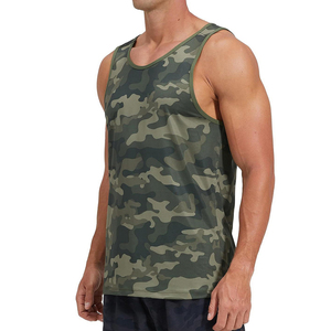 Custom Print Men's Camouflage Athletic Tank Top Breathable Quick Dry Gym Shirt Factory Bulk Sleeveless Fitness Wear Tank Tops - Product Image 1