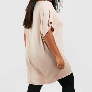 Camiseta de Cuello Redondo Rosa para Mujer, Manga Corta, Color Sólido, Corte Casual, Transpirable, Ecológica, de Secado Rápido, Antiarrugas, 100% Algodón - Product Image 2