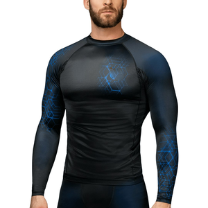 Wholesale Custom Unisex Rashguard Anti Rash UV Protection Sublimation <b>Compression</b> Polyester OEM Made Sportswear OEM Wholesale - Product Image 4