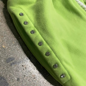 Pantalon de jogging vert pour homme, tricoté, respirant, à cordon de serrage très élastique, style décontracté, avec impression de lettres personnalisée en relief - Product Image 3