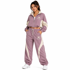 Conjunto de Chaqueta Cortavientos y Pantalones con Logotipo Personalizado, Cremallera Completa, Cintura Elástica, Ligero, Ropa Deportiva para Exteriores - Product Image 2