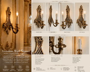 Applique murale de luxe Palazzo Venetian Baroque, lampe décorative avec détails de miroir ornés et élaborés, finition élégante - Product Image 2