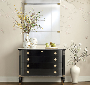 ตู้เสื้อผ้าไม้มะฮอกกานีแท้สุดหรูทันสมัย พร้อมลูกบิดสีทอง ทำด้วยมือ เป็นมิตรกับสิ่งแวดล้อม เหมาะสำหรับห้องนอนและห้องนั่งเล่น - Product Image 1