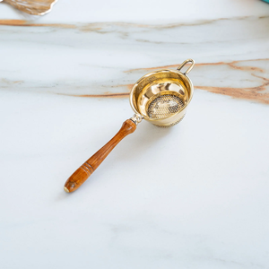 Infuseur à thé classique en laiton avec poignée, finition brillante, fait main, pour thé en vrac, ustensile de cuisine, passoire à thé en promotion - Product Image 6